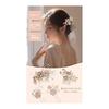 4-Piece Set Wedding Hair Accessories for Women, Bridal Flower Headpiece with Pearls and Crystals, U-Pin Hairpins for Kimono, Yukata, Parties,