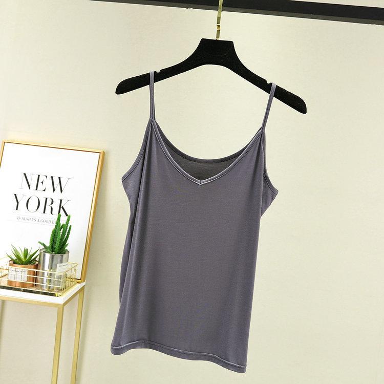 

V-neck Modal cotton halter shirt plus size with loose bottom vest, spring and summer new women s clothing XXL