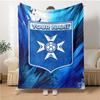 1pc AJ Auxerre Blanket with Custom Name, Gift, for Men and Women, Soft Blanket, Good for Sofa Bed Couch Travel, Lightweight Flannel Blanket