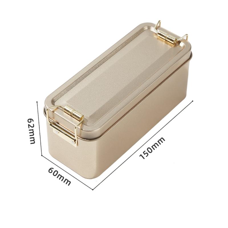 Buckle Storage Box Dustproof Storage Tin Rectangular Tinplate Cookie Tin Box With Lid For Candy Coffee Tea Jewelry Chocolate