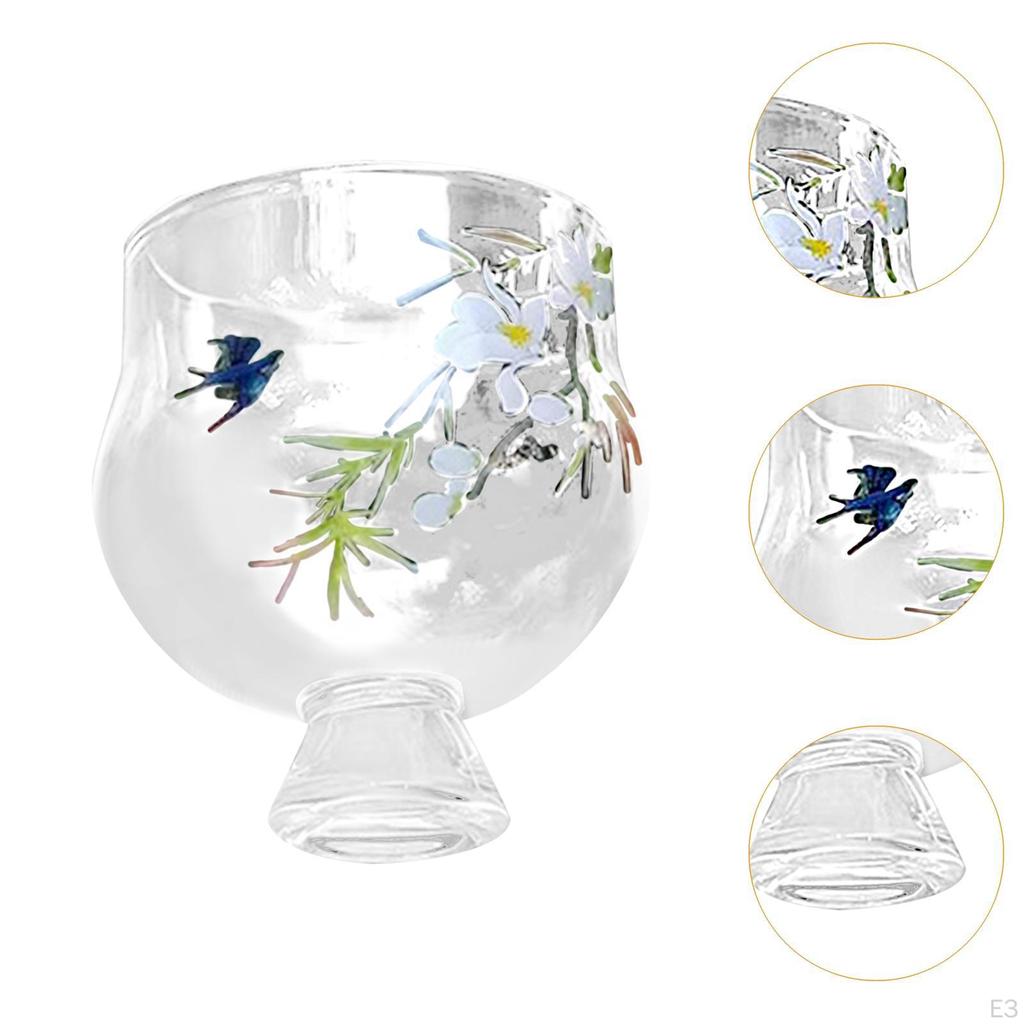 Glass Tea Cup Serving Handmade Kitchen Drinkware Small Coffee Teaware for Adults Men