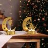 3D Metal Ramadan Tealight Holder Eid Mubarak Kareem Candle Holder Candlestick Desk Ornaments Table Decor for Islamic Home Party Supplies