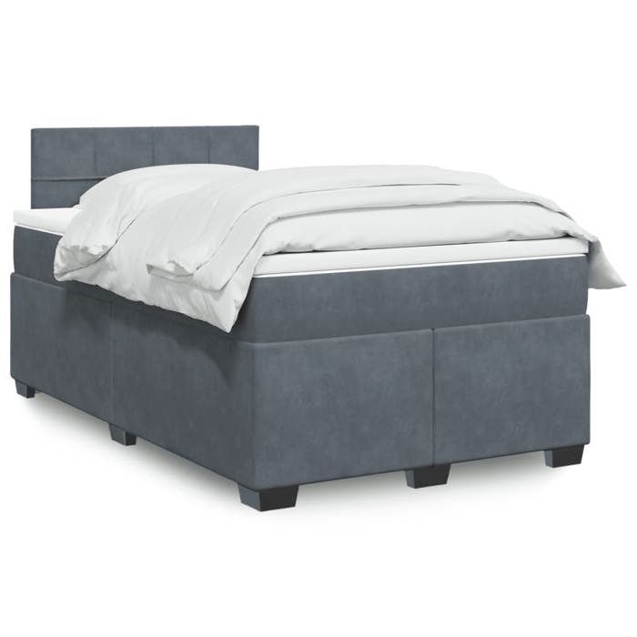 Maison Exclusive - Sommier à lattes de lit et matelas Gris foncé 120x200cm Velours