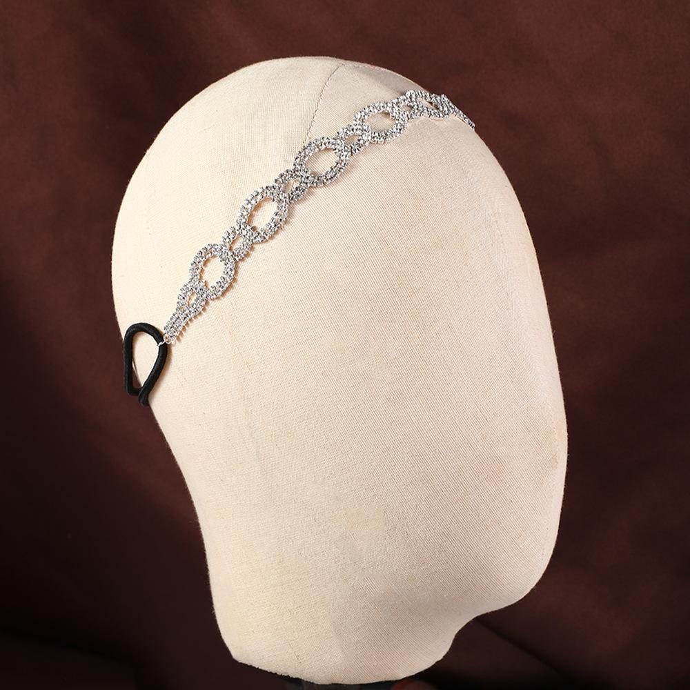 Свадебные аксессуары Эластичная повязка на голову Ручная работа Серебряная повязка на голову с кристаллами Повязка на голову Модный головной убор Аксессуары для волос