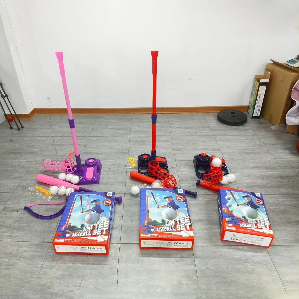 Tee Ball Set For Kids, Baseball Tee Set With Pitching Machine Retractable Age 3-12 Kids Indoor Outdoor Sport Toy For Kids