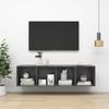 VidaXL Wall-Mounted TV Cabinet Glossy Grey 37x37x142.5 Cm Engineered Wood 805497