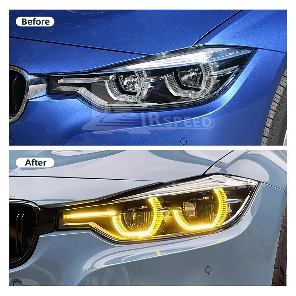 BMW 3 Series F30 F31 2016-2019 DRL LED Angel Eyes Daytime Running Light - Yellow
