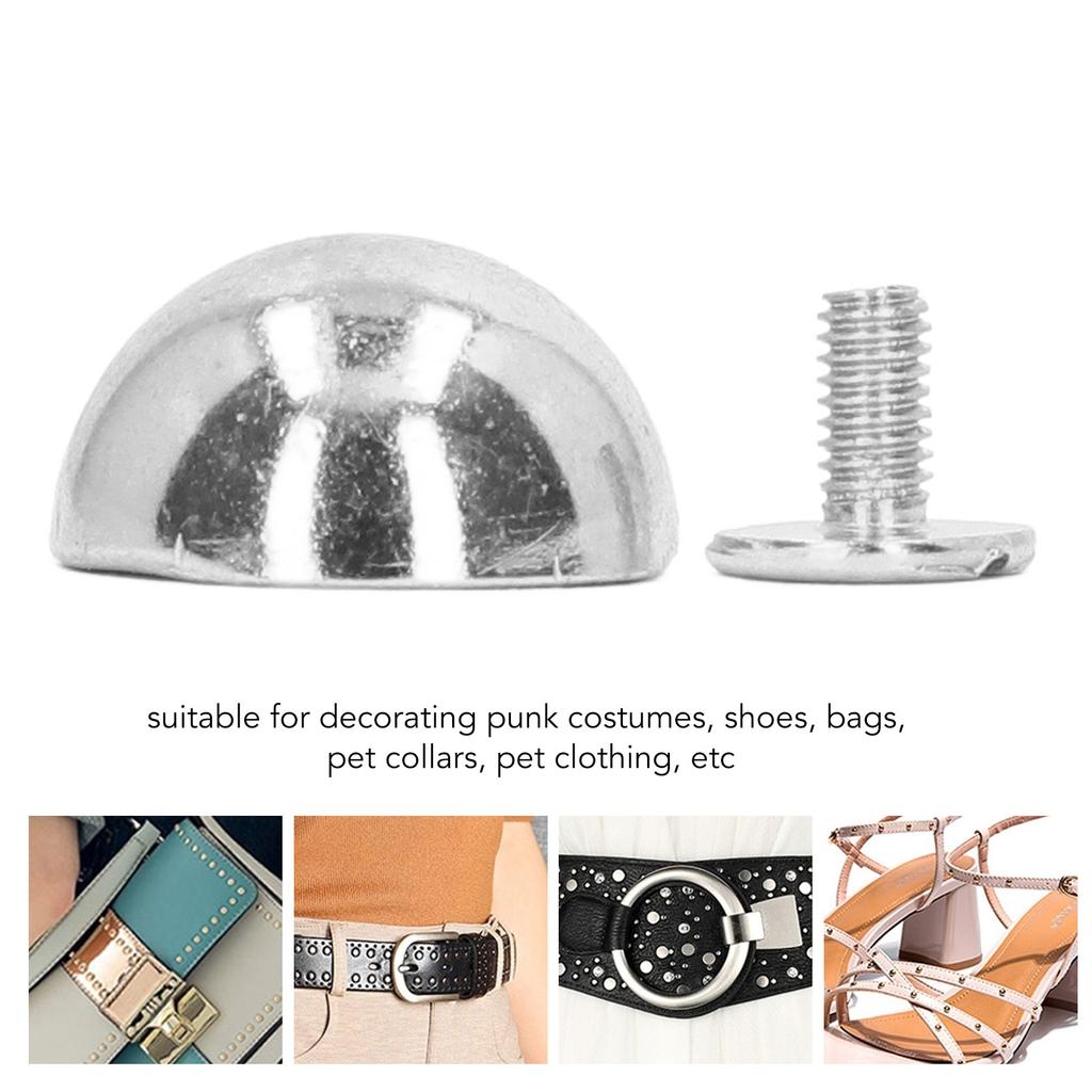 100 Set Round Head Stud 15mm Plated Alloy High Hardness Gold Silver Color Leather Rivets for Leather Clothes Bag