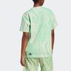 Adidas X Stella McCartney Logo Print Loose Fit Crew Neck Short Sleeve T-Shirt Women Tops Green HR9164