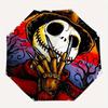 1pc Jack Nightmare before Christmas Pattern Automatic 3-Fold Umbrella, 8 Steel Frames, High-Value Folding Umbrella, Suitable for Office, Tra