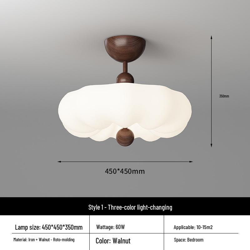 Wabi-Sabi Retro Round Ceiling Lamp: Full Spectrum, Eye-Protective Light for Master Bedroom