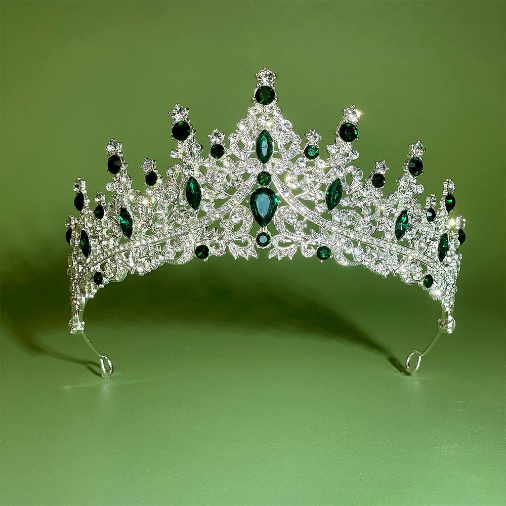 Bride Crown Wedding Dress  Party Crown Birthday Performance Carnival  Crystal Hair Accessory