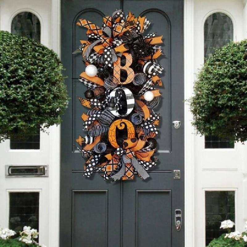 Gruselige Kürbis Halloween Kranz Türhänger Dekoration Hofornament