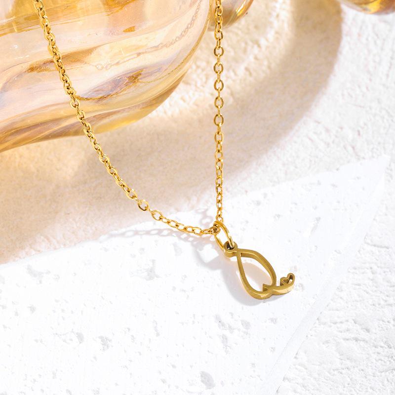 Elegant Titanium Steel Letter Necklace for Women - 2026 Clavicle Chain English Letter Pendant Jewelry