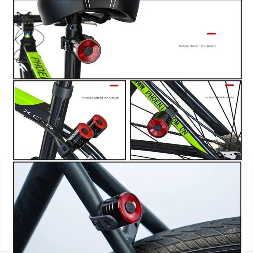2Pcs/Set Easy To Install Bike Headlight Tail Light Set Waterproof MTB Front Back Lamp Night Riding