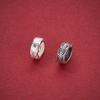 S925 Sterling Silver Ji Character Wheel Bead, Retro Coin Spacer, DIY Beading Accessories for Bracelets & Necklaces.