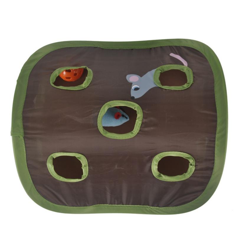 Cat Mice Game Intelligence Toy Bell Tent With 9 Hole Cats Playing Tunnel Foldable Mouse Hunt Toys Keeps Kitten Active Pets Toys