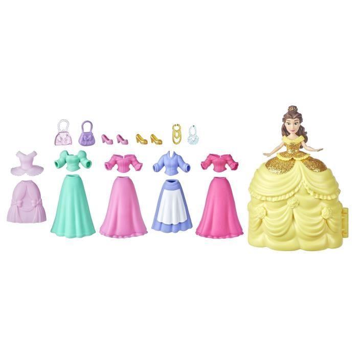 DISNEY PRINCESSES - Secret Styles - Mini Belle Et Ses Tenues - Coffret Poupée Avec 6 Tenues - Jouet Pour Enfants - À Partir De 4 Ans