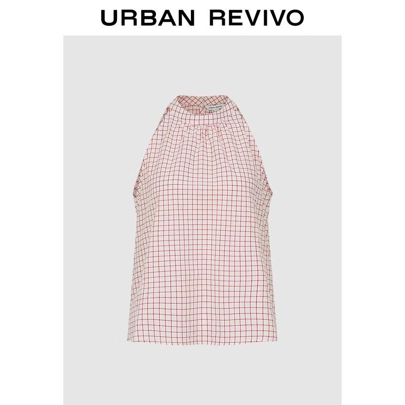 

Women s Color-Block Gingham Sleeveless Cotton Blouse XL
