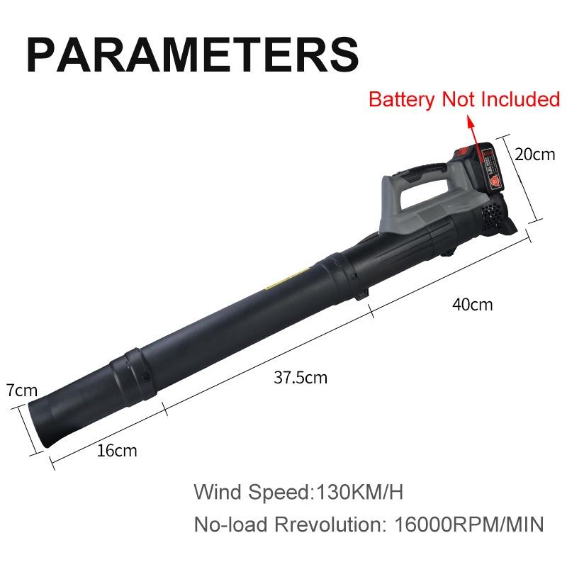 Black 130KM/H Industry Electric Air Blower Cordless Leaf Blower Dust Collector Dust Blowing Sweeper Garden Tools For 18V Li-ion