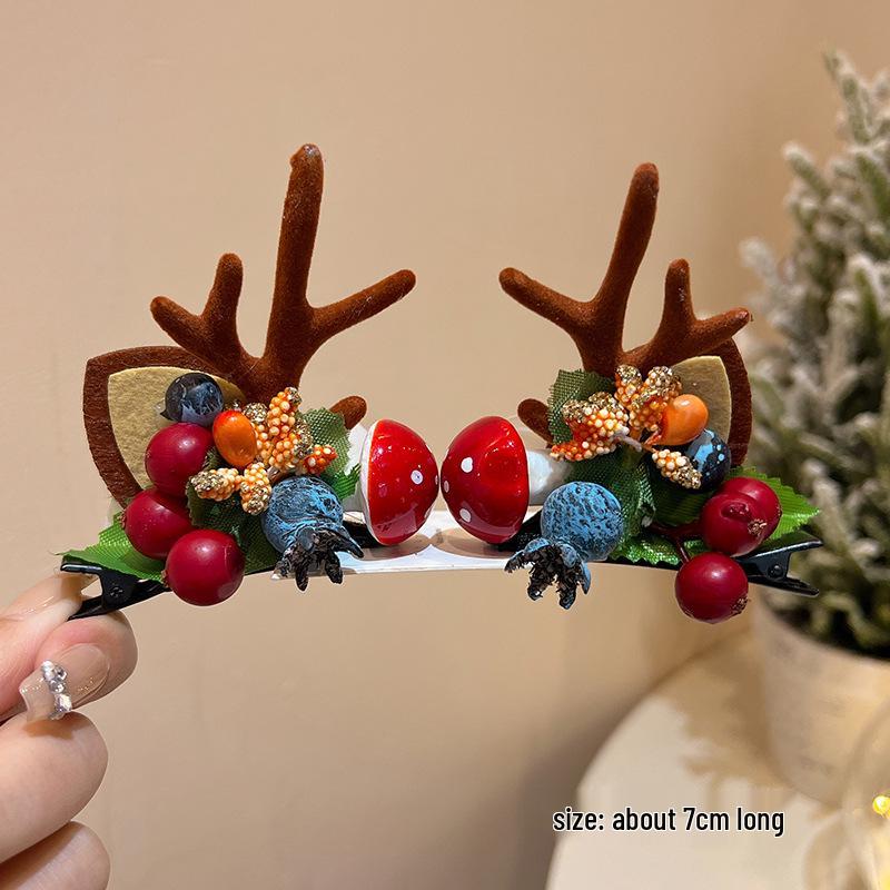 Mori Style Reindeer Antler Ears Christmas Hair Clip - Cute Kids' Hairpin Accessory