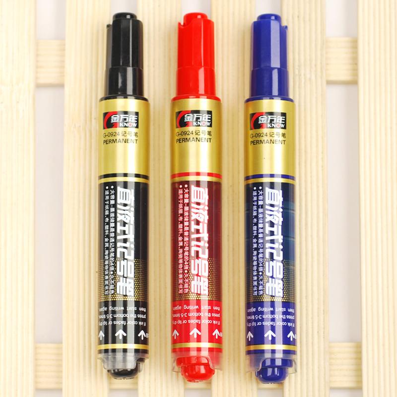 Druck-Permanentmarker - 1,5-3,0 mm variable Spitze, Ölbasiert 4x Tinte für Karton/Stoff/Metall, Schnelltrocknend & Wischfest