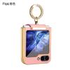 New Applicable Samsung Zflip6 Electroplated Ring Bracket Anti-drop Mobile Phone Case Korean Ins Wind Mobile Phone Leather Case