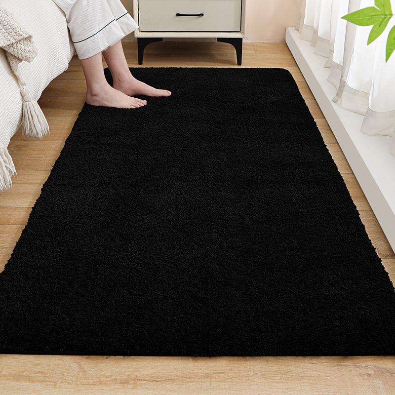 Thickened Bedroom Bedside Carpet Solid Color Flocking Bathroom Absorbent Floor Mat Bay Window Mat Children'S Climbing Mat Plush Foot Mat