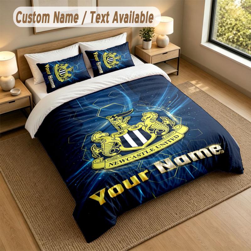 Bedding Set 1 Duvet Cover 2 Pillowcases Newcastle United FC Print Soft Bed Linen Bedroom Decor