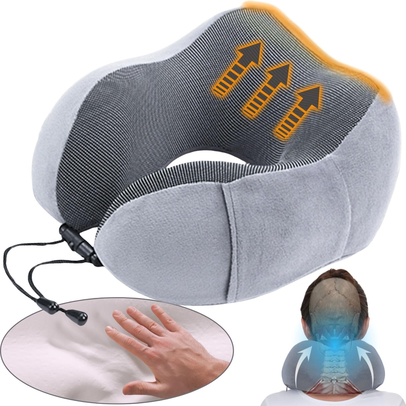 

Подушка для шеи под наблюдением Шея удобная для путешествий прямая шея за рубежом удобная портативная подушка с эффектом памяти [премиум-тип, мануальный терапевт] подушка, предмет, серый
