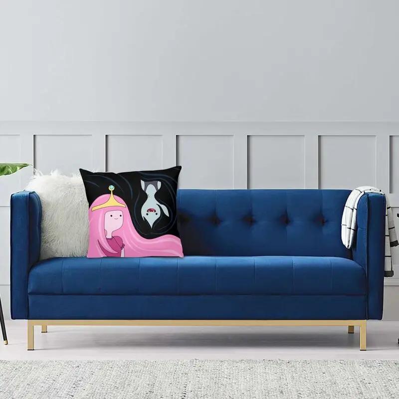 Prinzessin Bubblegum und Marceline Kissenbezug Cartoon Adventure Time Bodenkissenbezug für Auto Cooler Kissenbezug Dekoration