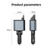 5 In 1 Total Power 180W Car Fast Charger with Retractable Cable USB Type-C Power Adapter with Color Ambient Light and Starry Sky Light for IOS Android