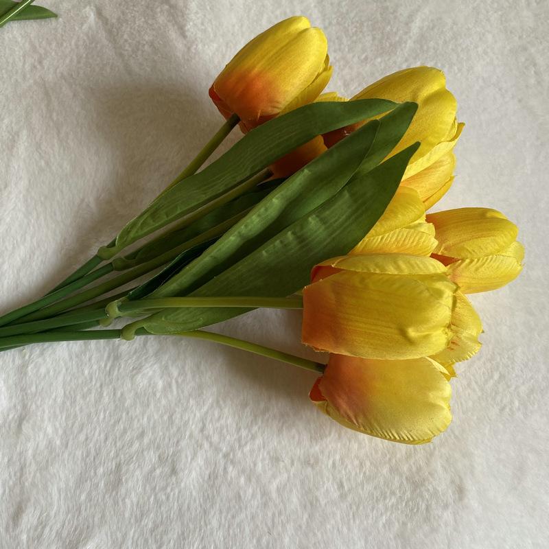 

Mini Artificial Hand Moisturizing Tulip Single 7 Head Artificial Flowers Fake Flowers Wedding Party Home Decoration Flowers 1pc жёлтый