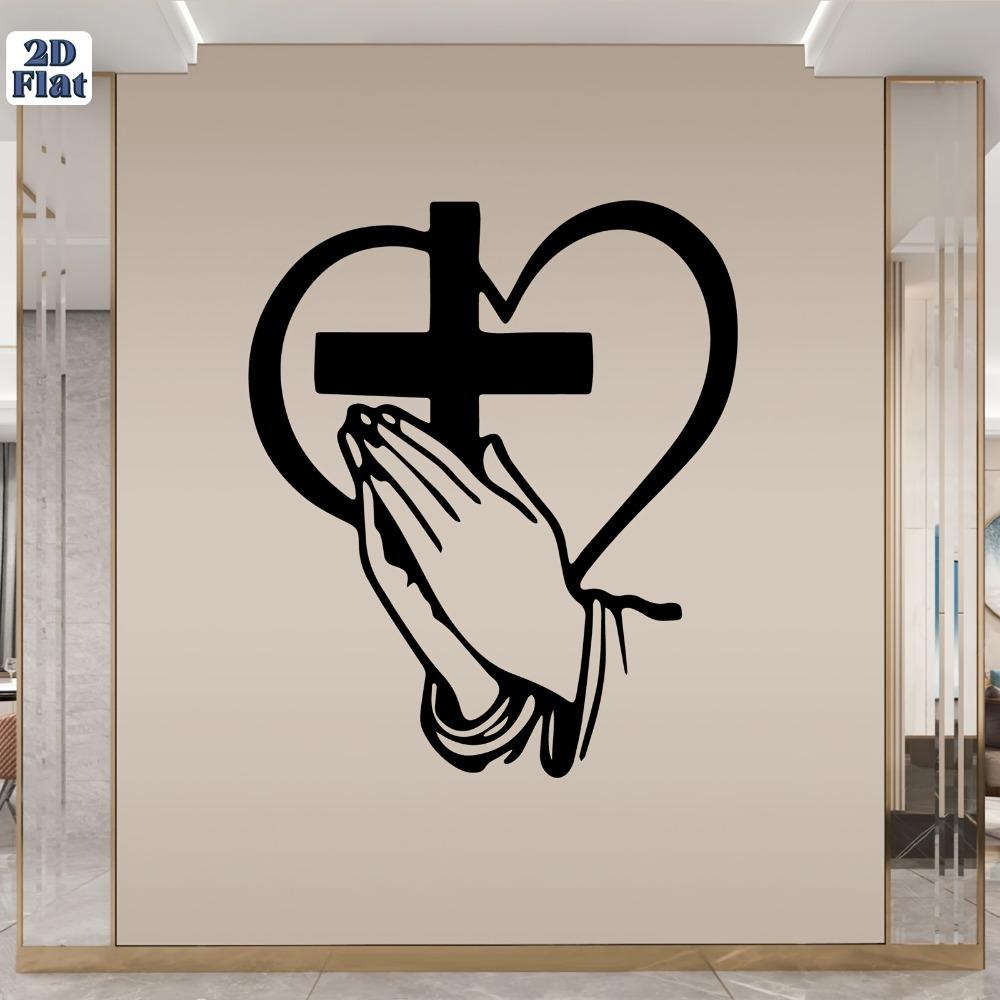 Flat Cross Heart Iron Wall Art Sculpture Religion Home Decor Gift Large Size