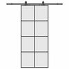 VidaXL Porte coulissante kit de quincaillerie noir 90x205 cm verre ESG, porte intérieure, porte de grange intérieure, porte 3375805