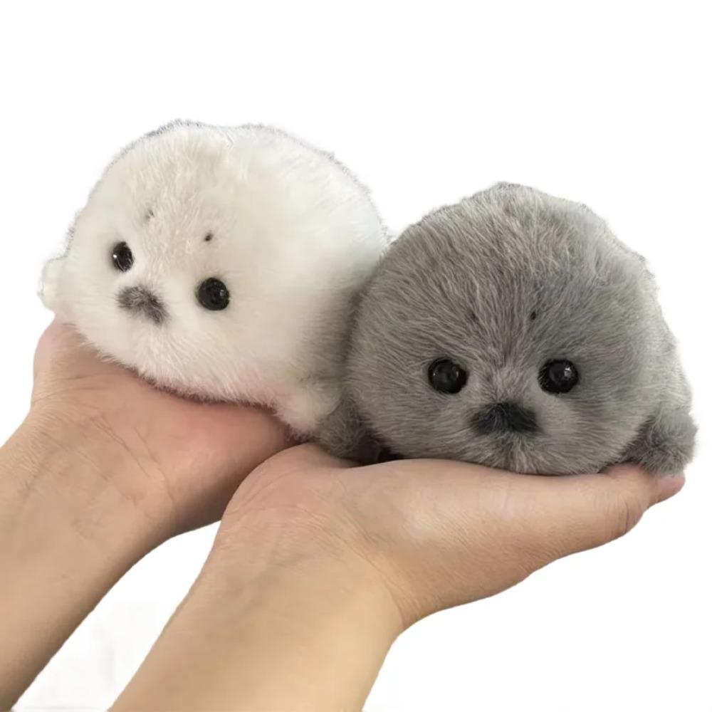 Weicher Grauer Robben Plüsch Schlüsselanhänger Weiße Robben Plüschtiere Anhänger Tier Mode Stoffpuppe Schlüsselring Autoschlüssel Zubehör Auto Schmuck