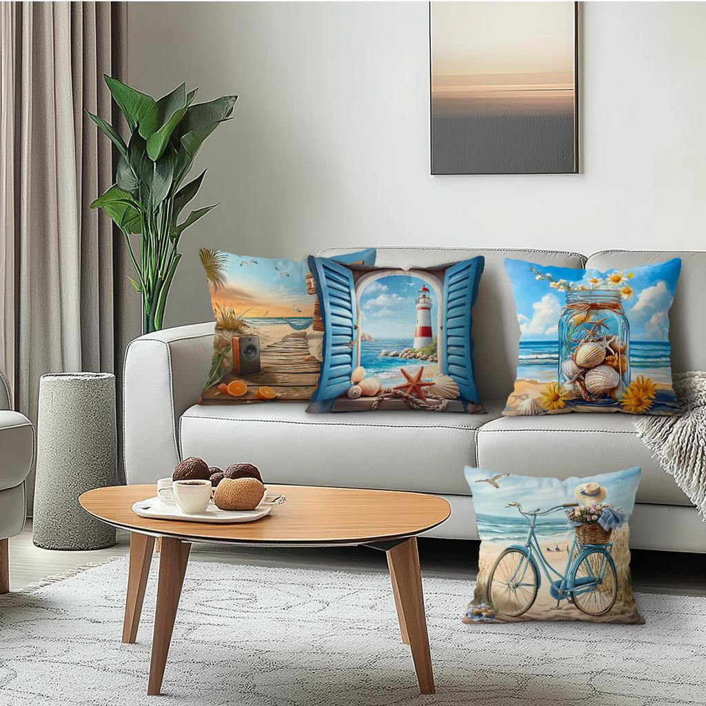 1Pc Ocean Summer Cover For Home Living Room Bedroom Sofa Office Decorative Pillowcase Soft Throw Pillows