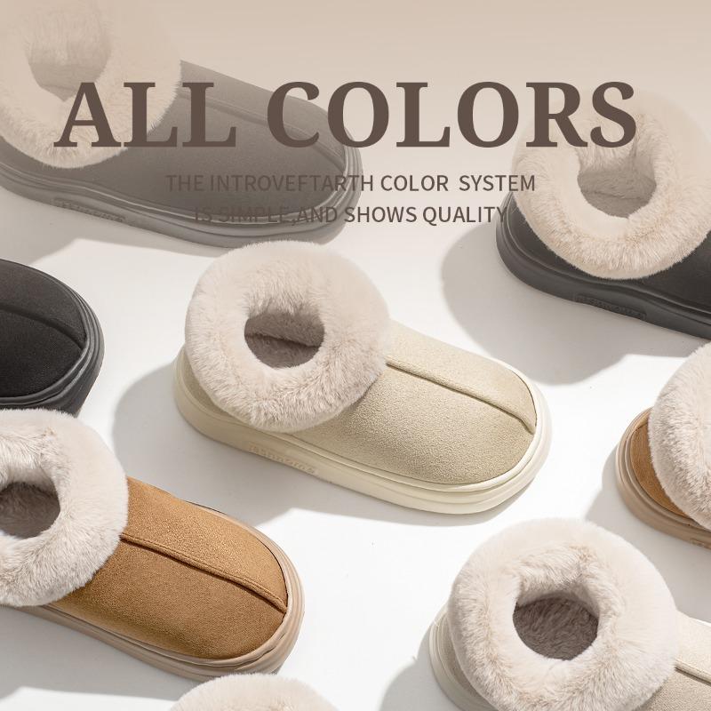 Cotton slippers women's winter bag heel fleece thickened new home thermal outer wear plush snow boots women's winter