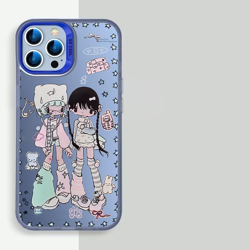 Ins Korea Cute Sweet Angel Phone Case for IPhone 16 15 14 13 Pro Max 11 12 Mini XR XS 7 8 Plus Fashion Shockproof Cover