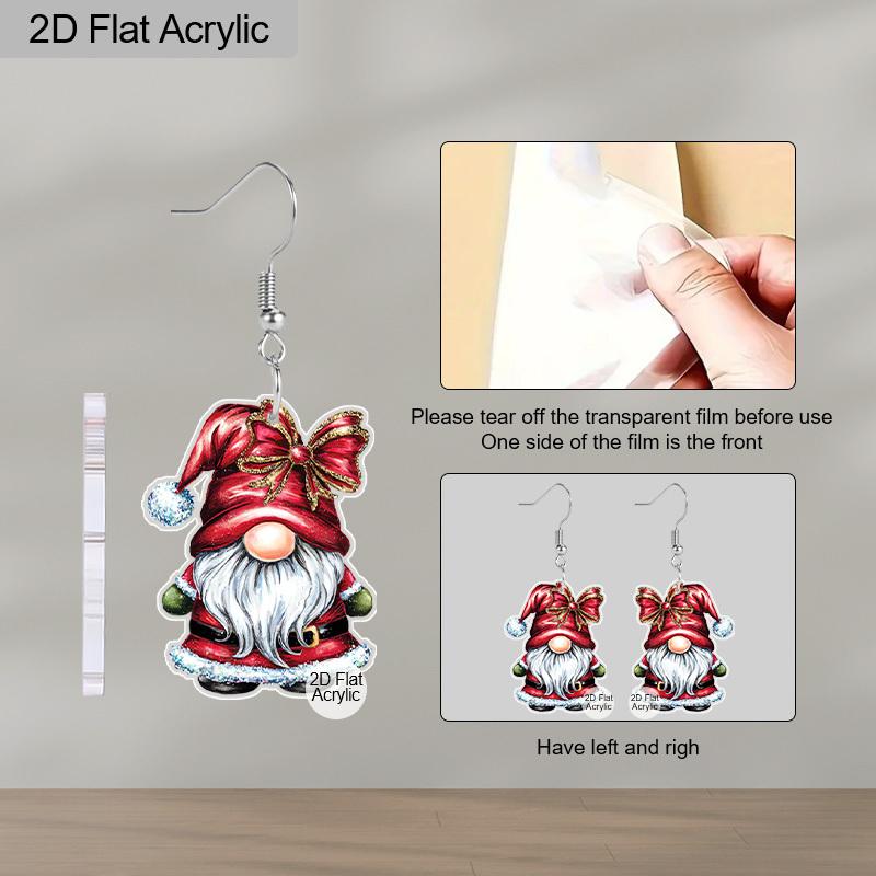 2D Flat Bow Red Dwarf Drop Earrings, Lightweight Acrylic Material,  Ideal for Women, Perfect As Party Gifts, Jewelry, and Christmas Gifts.