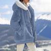 Jacket Hooded Women With Pockets Casual Solid Color Plush Zippered Loose