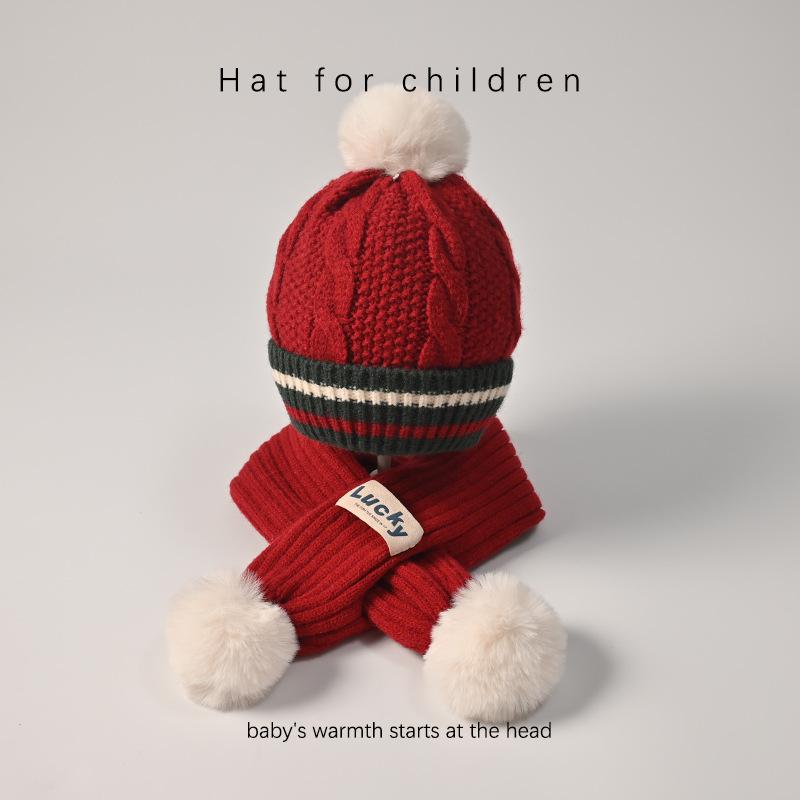 Vánoční dětská čepice, šála a rukavice třídílná dětská sada Zimní kašmírové dětské chlapecké a dívčí nákrčníky pro zahřátí