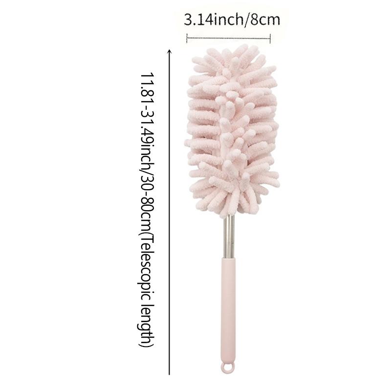 Mini Car Duster Brush Extendable Bendable Microfiber Dusting Tool for Home and Auto Interior Cleaning Polyester Fiber Material розовый