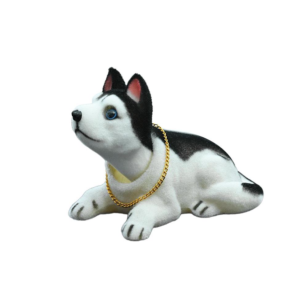 Cute Dog Decorations for Car Shaking Head Husky Bobble head Dog Car Ornaments Arrangement Separated Head & Body