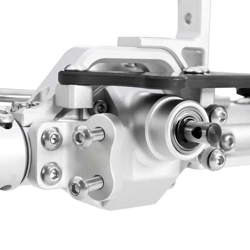 LCG Heavy Aluminum Front Rear Portal Axle Set+Brass Knuckles 50° 4WS for 1/10 RC Crawler Axial Capra 1.9 Chassis