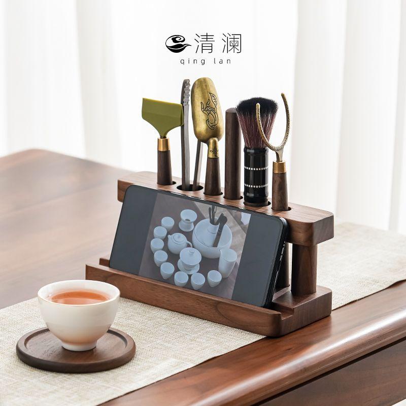 Walnut Tea Ceremony Six Gentlemen Set Kung Fu Tea Set Supplies Household Tea Table Accessories Tea Making Tools