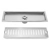 Large   Stainless Steel Rectangle Shower Floor Drain Bathroom Drainage Gully(mid Drainage)