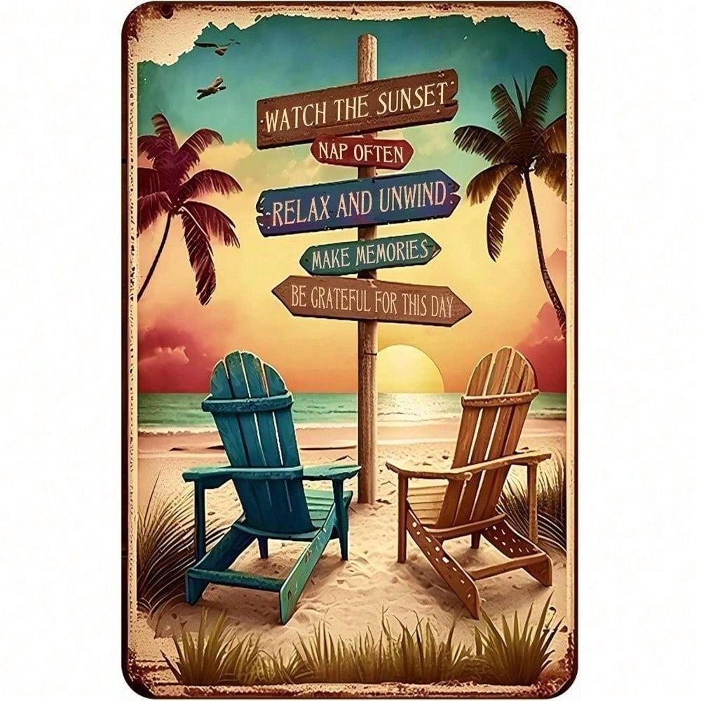 Vintage Surfboard Metal Sign Wall Art Bar Cafe Gift