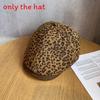 Fashionable Retro Splice Design Leopard Print Women Casual Beret Daily For
