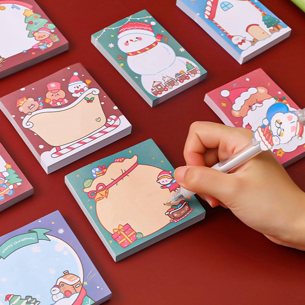 1 Piece Adhesive Kawaii Christmas Sticky Notes Notepad Memo Pad Office School Supplies Stationery Sticker